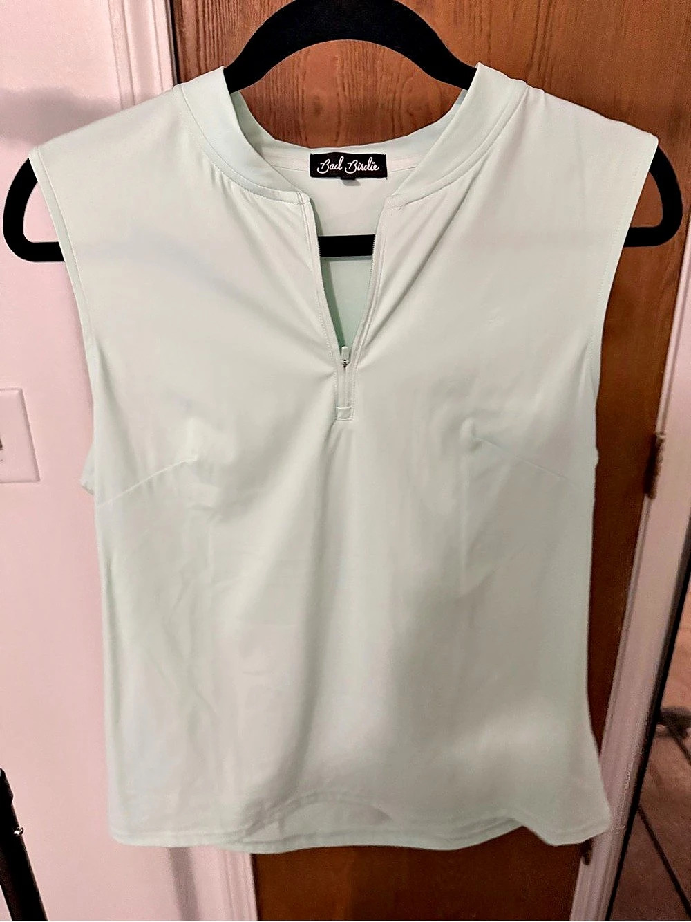 Bad Birdie Women's Sleeveless Blade Golf Polo Sleeveless Half-Zip Top in Green